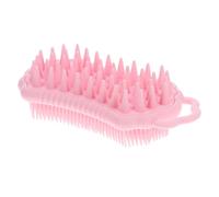 PACKOVE Peigne de shampooing de nettoyage laveur de corps gommage du corps gommage corporel en silicone brosse de massage pour le bain masseur Gel de silice rose