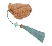 PACKOVE Peigne En Bois Vert De Santal Sculpté Lotus Massage Cuir Chevelu Naturel Femmes Usage Quotidien Voyage