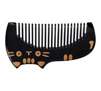 PACKOVE Peigne Multifonction en Corne de Bœuf Noir, Petit et Léger, Poli Finement, pour Garçon et Filles et Femmes, Peigne de Massage Portable pour Cheveux Épais et Bouclés
