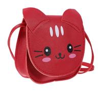 PACKOVE Petit Paquet à Bandoulière pour Filles Préadolescentes en Cuir Pu Rouge Design Chat Mignon, Pratique Sorties Quotidiennes Fêtes