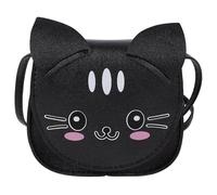 PACKOVE Petit Paquet à Main Chaton pour Adolescentes en Cuir Pu Noir, Design Croisé Confortable, pour Sorties Quotidiennes et Fêtes