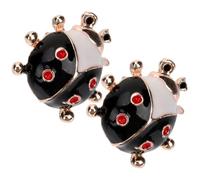 PACKOVE Petites Boucles D'oreilles Esthétique à Bon Dieu Noire en Alliage Léger pour Adolescentes et Femmes, Bijoux Fantaisie Mode pour Usage Quotidien et Occasions Spéciales