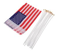 PACKOVE Petits Drapeaux Américains Design Patriotique Classique Lot de 20 en Polyester Résistants à Déchirure pour Événements Extérieurs et Grandes Réunions