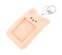 PACKOVE Photocard Holder Keychain Cute Keychain Plush Bear Rabbit Cat Photo Card Holder Sleeve with Key Ring Simple Unique Lovely Appearance for Shopping Dating
