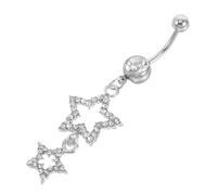 PACKOVE Piercing Nombril Étoile avec Pendentif Scintillant Anneau Ventre Confortable et Élégant Nombril Suspendu pour Femmes Adapté pour Port et Occasions Spéciales