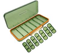 PACKOVE Pilulier Hebdomadaire 7 Jours Étanche 3 Fois par Jour, Organisateur de Remède Portable Vert, Trousse Compacte Détachable pour Voyages et Usage Quotidien