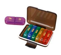 PACKOVE Pilulier Hebdomadaire Étanche 7 Jours Portable, Organisateur Quotidien Multicolore Compartiments Matin et Soir, Boîte Rangement Pilules Compacte pour Voyage et Usage Quotidien