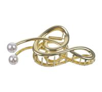 PACKOVE Pince à Cheveux Métal Griffe Avec Perles Et Note De Musique Clips Pour Cheveux Épais Style Élégant Pour Femmes