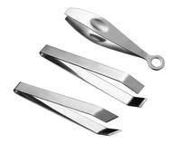 PACKOVE Pince à Épiler la Cuisine Acier Inoxydable Lot 3 Pcs - Pinces Plates et Inclinées pour Arêtes de Poisson, Plumage de Volaille et Poils de Porc - Outil Multifonction pour Enlever