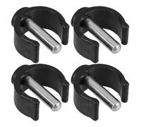 PACKOVE Pince de Verrouillage de C Antidérapante 22 Mm pour Cannes et Déambulateurs, Lot de 4 Clips en Caoutchouc Thermoplastique Noir, Goupilles de Rechange 25 Mm pour Accessoires