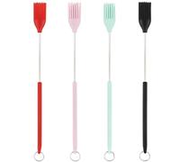 PACKOVE Pinceaux à Badigeonner Couleur Aléatoire en Silicone Résistants Lot de 4 Ustensiles Cuisine Pratiques et Faciles à Ranger pour Barbecue Adaptés pour Usage