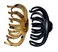 PACKOVE Pinces à Cheveux Griffes 2 Pcs Grandes Tailles Style Rétro Noire Et Écaille De Tortue Accessoire Coiffure Femme Usage Quotidien Élégante Et Fixation Solide