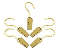 PACKOVE Pinces pour Vêtements Multifonctionnelles et Compactes en Alliage D'aluminium Doré 5pcs Crochets Pivotants, Maison Voyage