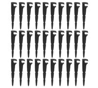 PACKOVE Piquets de Fixation Structure à Tige et Crochet Barbelé 30 Pièces Piquets de Fixation Sol en PE Noir pour Tuyaux D'irrigation Goutte à Goutte pour Tube D'irrigation, Potagers
