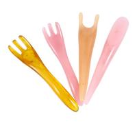 PACKOVE Planche à Gratter Gua Sha en Résine de Cire D'abeille 4pcs, Outil de Massage Y de 3 Griffes pour Massage du Cou Dos, Soin Peau et Hydratation
