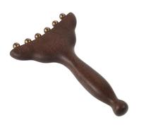 PACKOVE Planche de Massage Gua Sha en Bois et Laiton Forme Queue de Poisson pour Visage, Massage Doux avec Bords Arrondis, pour Routine Soin Quotidien et Détente au Bureau