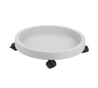 PACKOVE Plateau Rond à roulettes pour Pots de Fleurs, Support Mobile en Plastique Gris-Blanc, Châssis Stable pour Plantes D'intérieur et D'extérieur, Rouleaux Universels Facilitant