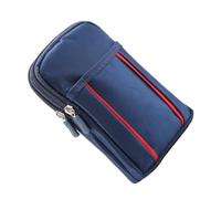 PACKOVE Pochette de Taille Double Zip en Denim Bleu, Paquet Banane Léger et Pratique, Résistant aux Rayures, pour Hommes et Femmes, Voyages Maison