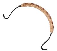 PACKOVE Poignée de Théière Remplaçable en Fer Revêtement en Cuir Suédé Antibrûlure, Poignée Ergonomique 12 Cm Corde de Chanvre, Accessoires pour Bouilloire Domestique Pratique et Solide