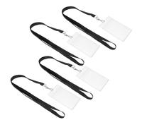 PACKOVE Porte-Badge Étanche Rigide Transparent Lot de 4 Lanière Porte-Carte pour Bureau Usage Quotidien et Identification Infirmier Élève