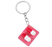 PACKOVE Porte-clés Décoratif Pilule en Bois et Acier Inoxydable, Design Unique de Pilule, Accessoire Créatif pour Clés ou Paquet