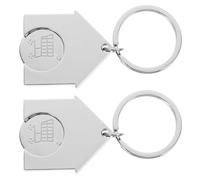PACKOVE Porte-clés Design Élégant et Polyvalent à Pièces de Caddie 2pcs en Métal Argenté pour Chariot de Courses, pour Supermarchés et de Shopping