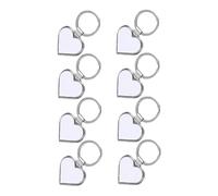 PACKOVE Porte-clés Sublimé en Métal Forme Cœur pour Transfert de Chaleur Diy, Lot de 8 Pièces, pour Accessoires et Décoration de Clés