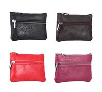 PACKOVE Porte-Monnaie Cuir avec Fermeture Eclair Pochette pour Ranger Et Billets Mini Sac Pratique pour Poche De Pantalon Ou Sac à Main