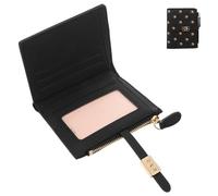 PACKOVE Portefeuille à Deux Volets pour Femme Porte-Cartes Motif Floral Mignon Compact Et Portable pour Shopping Voyages Noir