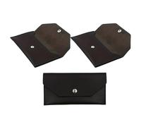PACKOVE Portefeuille D’enveloppe Budgétaire Noir 3pcs en PU, Format Long