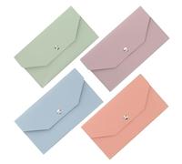 PACKOVE Portefeuille Enveloppe en PU, Lot de 4, Format Long