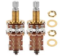 PACKOVE Potentiomètres de Volume et Tonalité à Arbre Fendu 18mm A500k pour Guitare Électrique et Basse, 2 Pièces, Métal et Plastique, Faible Bruit, pour Création Musicale