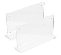 PACKOVE Présentoir en Acrylique Transparent Magnétique 2 Pièces 10x20 Cm, Porte-menu Multifonction Incliné, Support D’étiquettes et Numéros de Table, Adapté Bureau et Restaurant