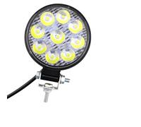 PACKOVE Projecteur de Travail LED Rond 27w 9 Leds 6000k Ip65 à Faisceau Concentré 60° pour Suv, Camion et Engins Agricoles, Boîtier Aluminium, Mini Taille, Éclairage Offroad Robuste