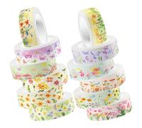 PACKOVE Rubans Adhésifs Décoratifs Autocollants Réutilisables 12 Rouleaux pour Scrapbooking Faciles à Déchirer 12 Rouleaux pour Présents Faits Main et Albums Créatifs