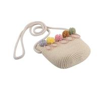 PACKOVE Sac à Main Paille Tissé pour Fille Sac été Cabas Plage Panier Voyage Garçon Fille Beige Fleur Décorative
