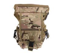 PACKOVE Sacoche de Jambe Étanche Camouflage 30x16x15 Cm, Pochette de Cuisse Multifonction pour Randonnée Camping, Ceinture Amovible Lettres Auto-agrippantes, Paquet Banane Outdoor Sport