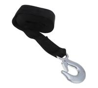 PACKOVE Sangle de Treuil Marin Noire 4,7 Cm X 5 M, Résistance 1,5 Tonnes, Courroie de Remorque avec Crochet en Acier pour Véhicule, Accessoire Sécurité Remorquage, Usage Automobile