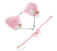 PACKOVE Serrage-tête Oreilles De Chat Dentelle Collier Cloche Bandeau Oreilles Chat Pour Cosplay Et Fête Doux Et Confortable Accessoire Décoratif Pour Femmes Et Filles