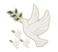 PACKOVE Set de 4 Épingles de Revers Oiseau Blanc Vintage en Alliage de Zinc, Décoration Élégante pour Vêtements et Paquet, Présent pour Femmes