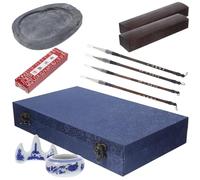 PACKOVE Set de Calligraphie Chinoise 10 Pièces Pinceaux à Encre pour Étudiants, Pierre à Encre Portable, Bâtonnet D'encre Chinois, Fourniture Scolaire Traditionnelle pour Dessin
