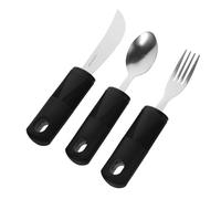 PACKOVE Set de Couverts Tremblements avec Manche Ergonomique Épais Couverts Portables pour Personnes Âgées Patients et Handicapés Kit Adapté pour Réhabilitation et Usage