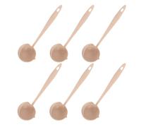 PACKOVE Set de Louches à Soupe et Manche Ergonomique en Plastique Lot de 6 Beige avec Passoire Intégrée, Trous de Filtrage Précis pour Cuisiner et Servir Facilement