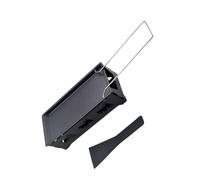 PACKOVE Set Mini Plaque de Cuisson en Métal Noir Antiadhésive pour Camping Extérieur avec Grille, Plateau à Pâtisserie et Spatule, Résistance Haute Température et Protection Main