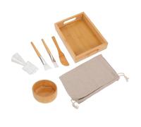 PACKOVE Set pour Application Masque Facial Bois Naturel avec Bol Mélangeur et Pinceau Silicone Outils de Soin Visage pour Usage Maison et Salon Professionnel