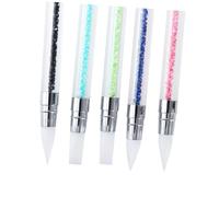 PACKOVE Stylo de Sculpture Nail Art 5pcs avec Pointe en Silicone et Manche en Acrylique, Outil de Gravure Non Déformable pour Usage Professionnel Domicile