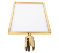 PACKOVE Support de Panneau Portrait Vertical A3 Doré pour Poteau de Contrôle des Foules, Cadre Rétractable Double Face Compatible Porte-ceinture, Signalisation Commerciale pour Gestion