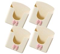 PACKOVE Support Mural Adhésif 4pcs pour Smartphone et Télécommande, Étagère de Rangement en Abs Beige, Organisation Pratique Cuisine et Salon