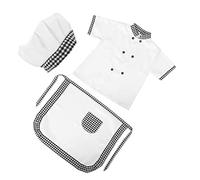 PACKOVE Tablier et Chapeau de Chef Garçon Fille Respirant Costume de Cuisine Ajustable pour Jeu de Rôle Protection des Vêtements pour Dès