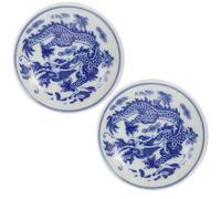 PACKOVE Tampon Encreur pour Calligraphie Rouge 2pcs Boîte en Céramique Légère Style Chinois Rétro Pratique pour Peinture et Dessin